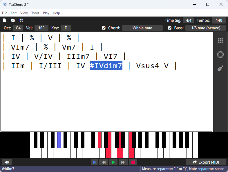 TexChord Screenshot